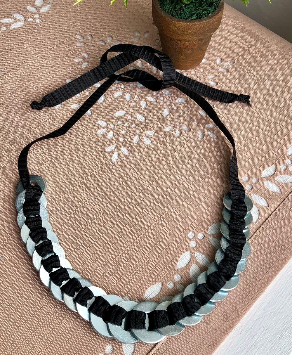 New Handmade Washer and Ribbon Necklace